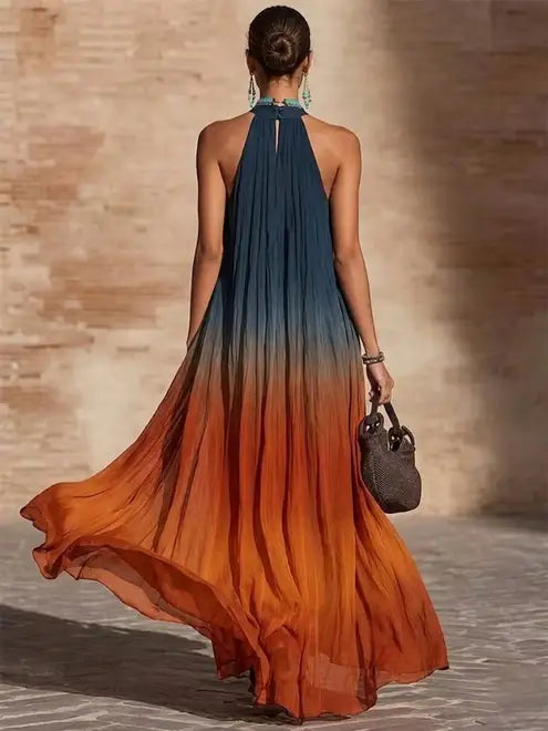 Elaine – Flowing Halter Maxi Dress