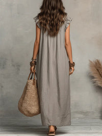 Corin - Flowy Linen Boho Maxi Dress