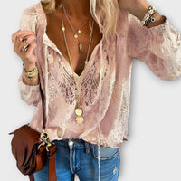 Orla | Women's V-Neck Lace Long Sleeve Blouse