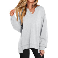 Ottilie | Women's Oversized V-Neck Tunic Sweatshirt