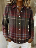 Ottilie | Women's Plaid Long Sleeve Button-Down Shirt