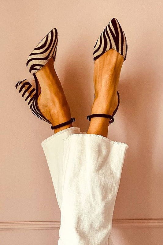 Paisley | Women's Zebra Print Ankle Strap Heels