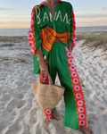 Paloma | Women's Printed Shirt Wide Leg Pants Set