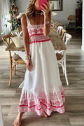 Paloma | Women's Square Neck Smocked Boho Maxi Dress
