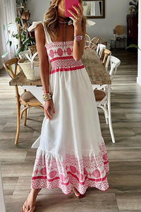 Paloma | Women's Square Neck Smocked Boho Maxi Dress