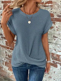 Avalon | Women's Waffle Textured Short Sleeve Top