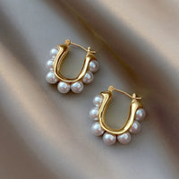 Lumiere – Pearl Cluster Hoop Earrings