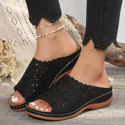 Penrose | Women's Floral Cutout Slide Sandals