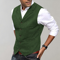 Percival | Men's Herringbone Notch Lapel Suit Vest