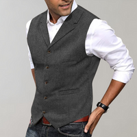 Percival | Men's Herringbone Notch Lapel Suit Vest