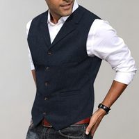 Percival | Men's Herringbone Notch Lapel Suit Vest