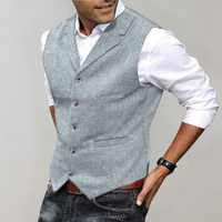 Percival | Men's Herringbone Notch Lapel Suit Vest