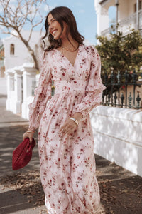 Petal & Pup Women's Pink Long Sleeve Maxi Dress
