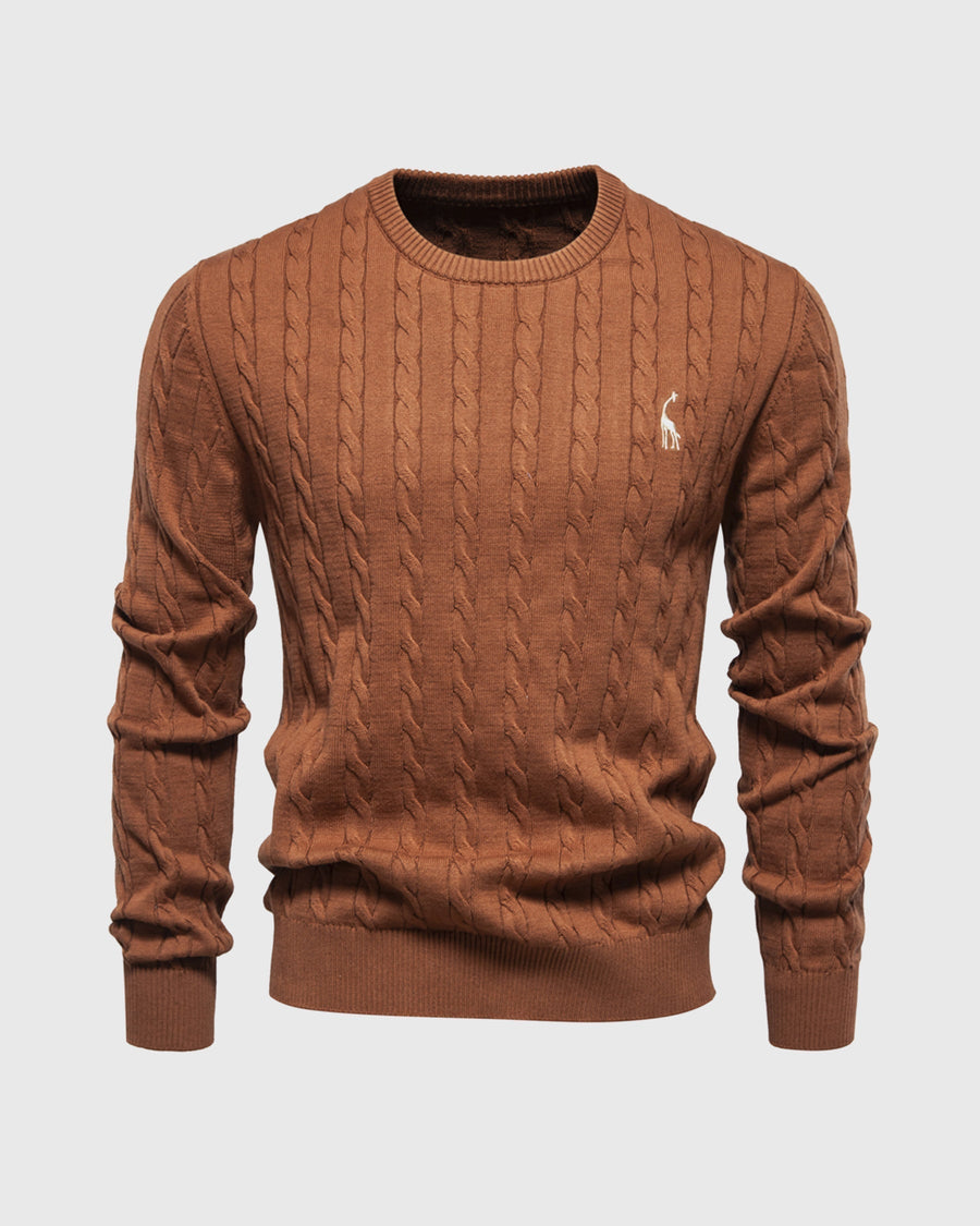 Phelan | Men's Cable Knit Crew Neck Long Sleeve Sweater