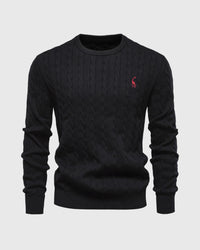 Phelan | Men's Cable Knit Crew Neck Long Sleeve Sweater