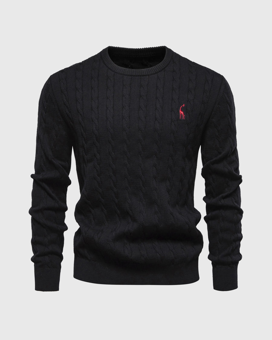 Phelan | Men's Cable Knit Crew Neck Long Sleeve Sweater