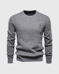 Phelan | Men's Cable Knit Crew Neck Long Sleeve Sweater