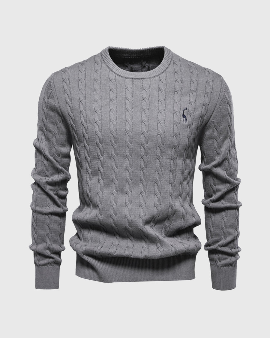 Phelan | Men's Cable Knit Crew Neck Long Sleeve Sweater