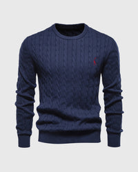 Phelan | Men's Cable Knit Crew Neck Long Sleeve Sweater