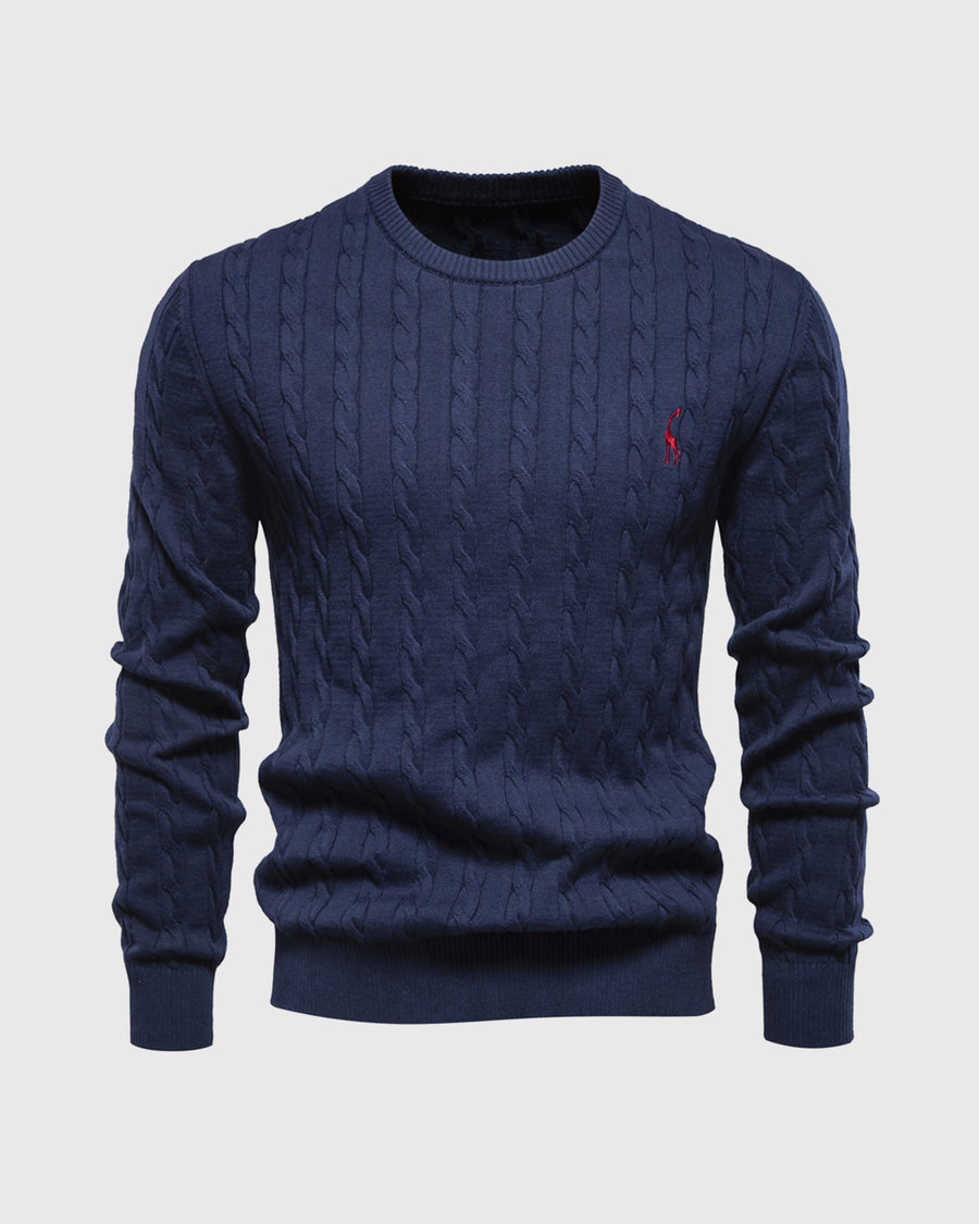 Phelan | Men's Cable Knit Crew Neck Long Sleeve Sweater