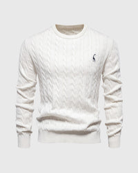 Phelan | Men's Cable Knit Crew Neck Long Sleeve Sweater