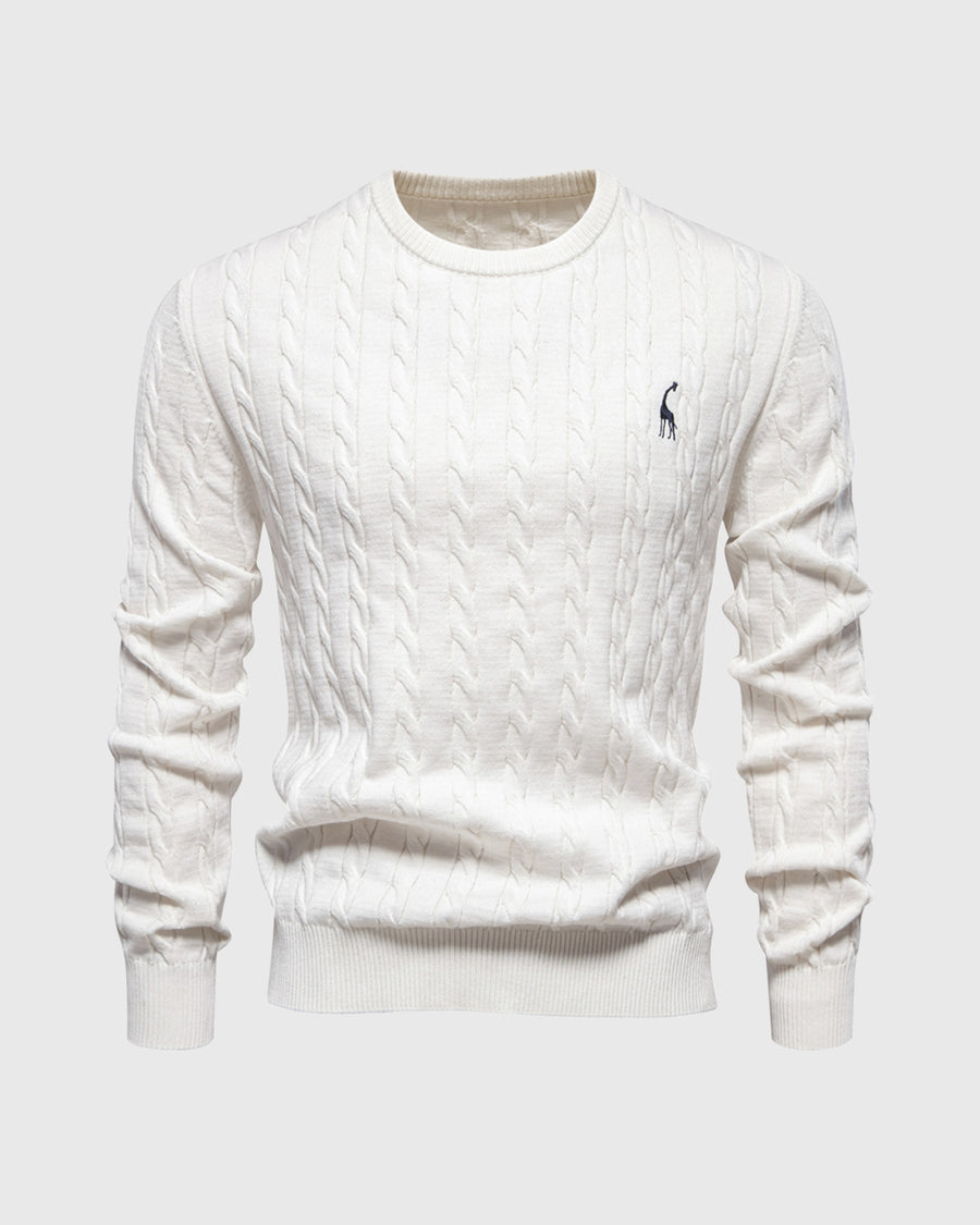 Phelan | Men's Cable Knit Crew Neck Long Sleeve Sweater