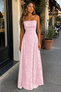 Pink Stylish Sleeveless Floral Maxi Dress