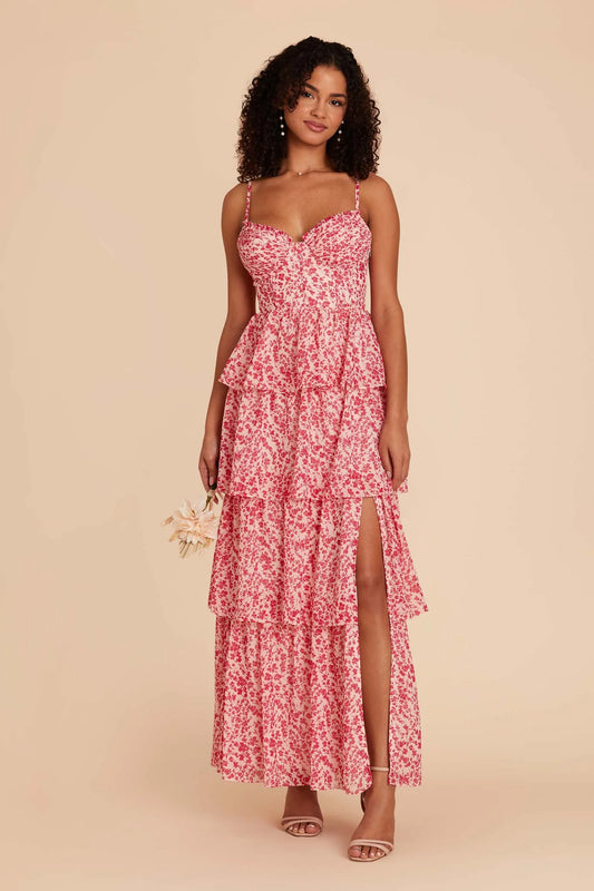 Lola Chiffon Dress - Pink Dreamy Ditsy
