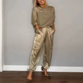 Charlotte | Plus Size Two Piece Set Cargo Pants Drawstring Utility