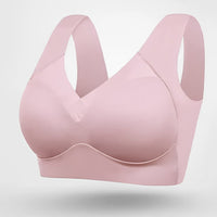 Sophia | Plus Size Wireless Bra V-Neck Molded Cup Pull-On Design Pink