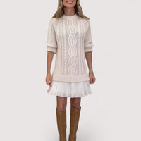 Primrose | Women's Mock Neck Cable Sweater Dress
