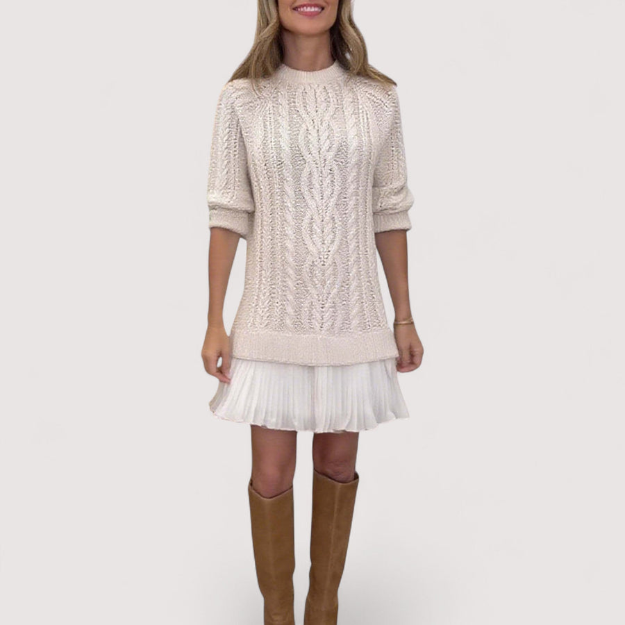 Primrose | Women's Mock Neck Cable Sweater Dress
