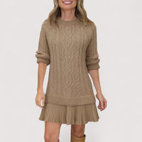 Primrose | Women's Mock Neck Cable Sweater Dress