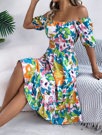 Priya | Women's Off Shoulder Floral Midi Dress