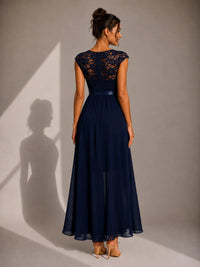 Asha - Lace Maxi Dress with Ruffle Slit