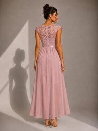 Asha - Lace Maxi Dress with Ruffle Slit