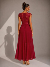 Asha - Lace Maxi Dress with Ruffle Slit
