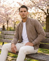 Fergus - Suede Bomber Jacket