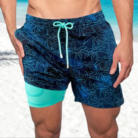 Quinton | Men's Tropical Print Lined Swim Shorts