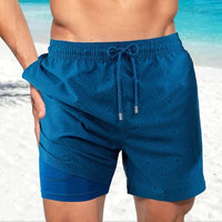 Quinton | Men's Tropical Print Lined Swim Shorts