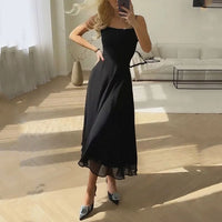 Raffine | Women's Square Neck Sleeveless Midi Dress