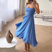 Raffine | Women's Square Neck Sleeveless Midi Dress