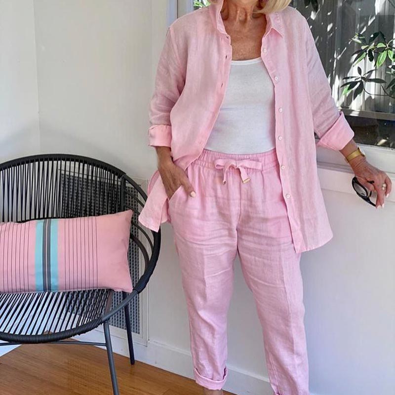 Raina | Women's Button Front Relaxed Two Piece Set