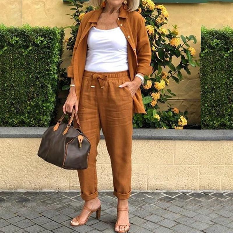 Raina | Women's Button Front Relaxed Two Piece Set