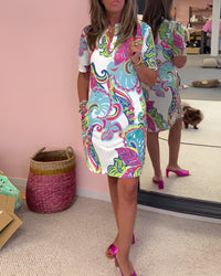 Raina | Women's V Neck Floral Print Mini Dress