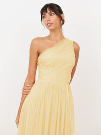 Recycled Buttercream One Shoulder Maxi Dress