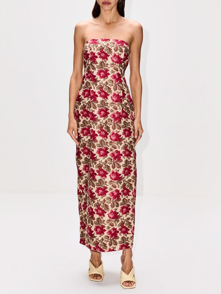 Red Rosalie Strapless Dress