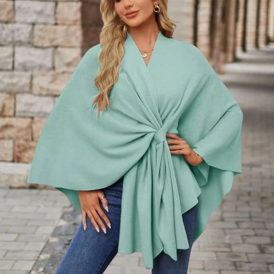 Renata | Women's Tie Front Wrap Poncho