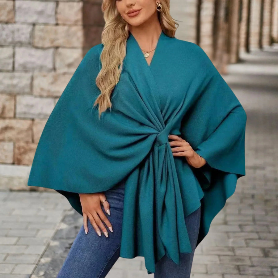 Renata | Women's Tie Front Wrap Poncho