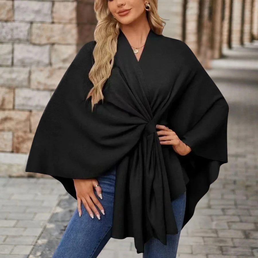 Renata | Women's Tie Front Wrap Poncho